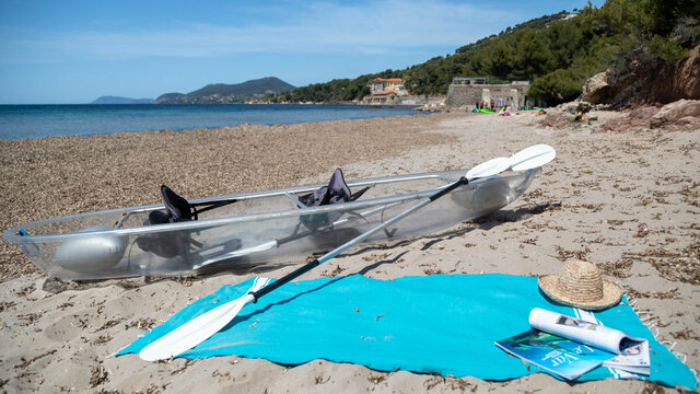 Kayak à fond transparent