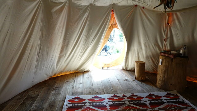 Calme et détente, dans le tipi